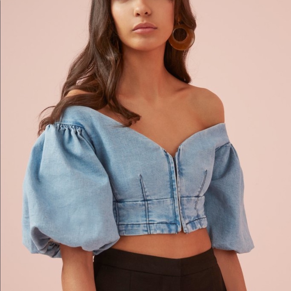 Finders Keepers Lemonade Puff Sleeve Bodice NWOT